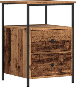 vidaXL - Nachtkastje - 34x35,5x50 - cm - bewerkt - hout - oud - houtkleurig