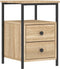 vidaXL - Nachtkastje - 34x35,5x50 - cm - bewerkt - hout - sonoma - eikenkleurig