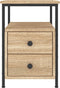 vidaXL - Nachtkastje - 34x35,5x50 - cm - bewerkt - hout - sonoma - eikenkleurig