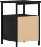 vidaXL - Nachtkastje - 34x35,5x50 - cm - bewerkt - hout - zwart - eikenkleur