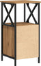 vidaXL - Nachtkastje - 34x35,5x70 - cm - bewerkt - hout - artisanaal - eikenkleurig