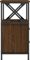 vidaXL - Nachtkastje - 34x35,5x70 - cm - bewerkt - hout - bruin - eikenkleur