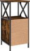 vidaXL - Nachtkastje - 34x35,5x70 - cm - bewerkt - hout - gerookt - eikenkleurig
