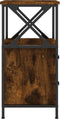 vidaXL - Nachtkastje - 34x35,5x70 - cm - bewerkt - hout - gerookt - eikenkleurig