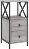vidaXL - Nachtkastje - 34x35,5x70 - cm - bewerkt - hout - grijs - sonoma - eikenkleur