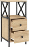 vidaXL - Nachtkastje - 34x35,5x70 - cm - bewerkt - hout - sonoma - eikenkleurig