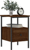 vidaXL - Nachtkastje - 34x36x50 - cm - bewerkt - hout - bruin - eikenkleur