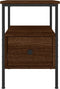 vidaXL - Nachtkastje - 34x36x50 - cm - bewerkt - hout - bruin - eikenkleur