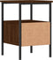 vidaXL - Nachtkastje - 34x36x50 - cm - bewerkt - hout - bruin - eikenkleur