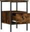 vidaXL - Nachtkastje - 34x36x50 - cm - bewerkt - hout - gerookt - eikenkleurig