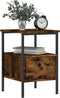 vidaXL - Nachtkastje - 34x36x50 - cm - bewerkt - hout - gerookt - eikenkleurig