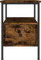vidaXL - Nachtkastje - 34x36x50 - cm - bewerkt - hout - gerookt - eikenkleurig