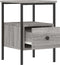 vidaXL - Nachtkastje - 34x36x50 - cm - bewerkt - hout - grijs - sonoma - eikenkleurig