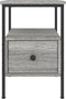 vidaXL - Nachtkastje - 34x36x50 - cm - bewerkt - hout - grijs - sonoma - eikenkleurig