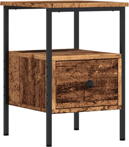 vidaXL - Nachtkastje - 34x36x50 - cm - bewerkt - hout - oud - houtkleurig