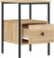 vidaXL - Nachtkastje - 34x36x50 - cm - bewerkt - hout - sonoma - eikenkleurig