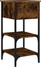 vidaXL - Nachtkastje - 34x36x70 - cm - bewerkt - hout - gerookt - eikenkleurig