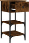 vidaXL - Nachtkastje - 34x36x70 - cm - bewerkt - hout - gerookt - eikenkleurig