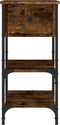 vidaXL - Nachtkastje - 34x36x70 - cm - bewerkt - hout - gerookt - eikenkleurig