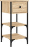 vidaXL - Nachtkastje - 34x36x70 - cm - bewerkt - hout - sonoma - eikenkleurig