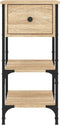 vidaXL - Nachtkastje - 34x36x70 - cm - bewerkt - hout - sonoma - eikenkleurig