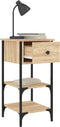 vidaXL - Nachtkastje - 34x36x70 - cm - bewerkt - hout - sonoma - eikenkleurig