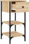 vidaXL - Nachtkastje - 34x36x70 - cm - bewerkt - hout - sonoma - eikenkleurig