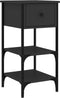 vidaXL - Nachtkastje - 34x36x70 - cm - bewerkt - hout - zwart