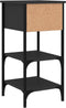 vidaXL - Nachtkastje - 34x36x70 - cm - bewerkt - hout - zwart