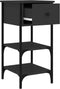 vidaXL - Nachtkastje - 34x36x70 - cm - bewerkt - hout - zwart