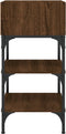 vidaXL - Nachtkastje - 35x34,5x70 - cm - bewerkt - hout - bruin - eikenkleurig