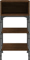 vidaXL - Nachtkastje - 35x34,5x70 - cm - bewerkt - hout - bruin - eikenkleurig