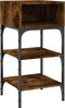 vidaXL - Nachtkastje - 35x34,5x70 - cm - bewerkt - hout - gerookt - eikenkleurig