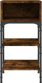 vidaXL - Nachtkastje - 35x34,5x70 - cm - bewerkt - hout - gerookt - eikenkleurig