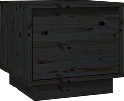 vidaXL - Nachtkastje - 35x34x32 - cm - massief - grenenhout - zwart
