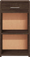 vidaXL - Nachtkastje - 35x34x65 - cm - bewerkt - hout - bruin - eikenkleurig