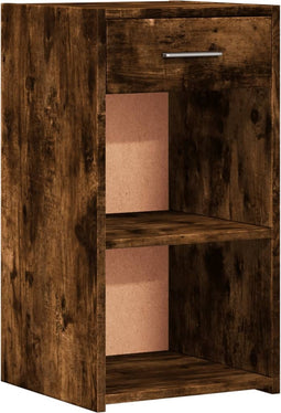 vidaXL - Nachtkastje - 35x34x65 - cm - bewerkt - hout - gerookt - eikenkleurig