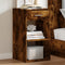 vidaXL - Nachtkastje - 35x34x65 - cm - bewerkt - hout - gerookt - eikenkleurig