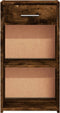 vidaXL - Nachtkastje - 35x34x65 - cm - bewerkt - hout - gerookt - eikenkleurig