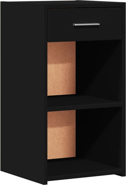 vidaXL - Nachtkastje - 35x34x65 - cm - bewerkt - hout - zwart