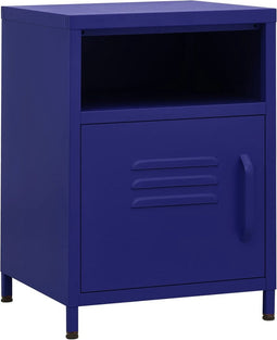 vidaXL - Nachtkastje - 35x35x51 - cm - staal - marineblauw