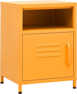 vidaXL - Nachtkastje - 35x35x51 - cm - staal - mosterdgeel