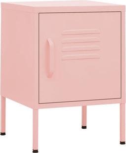 vidaXL - Nachtkastje - 35x35x51 - cm - staal - roze