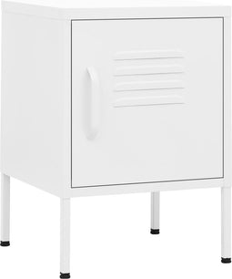vidaXL - Nachtkastje - 35x35x51 - cm - staal - wit