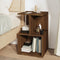 vidaXL - Nachtkastje - 35x35x55 - cm - bewerkt - hout - bruin - eikenkleur