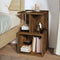 vidaXL - Nachtkastje - 35x35x55 - cm - bewerkt - hout - gerookt - eikenkleurig