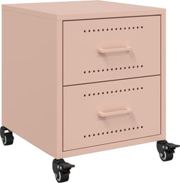 vidaXL - Nachtkastje - 36x39x43,5 - cm - staal - roze
