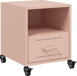 vidaXL - Nachtkastje - 36x39x43,5 - cm - staal - roze