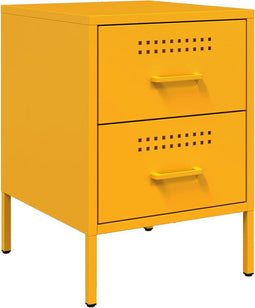 vidaXL - Nachtkastje - 36x39x50,5 - cm - staal - mosterdgeel