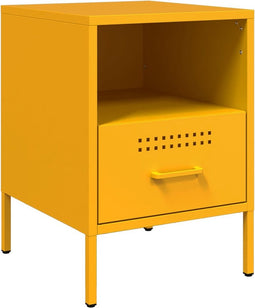 vidaXL - Nachtkastje - 36x39x50,5 - cm - staal - mosterdgeel